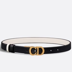 DIOR 디올 여성 새들 리버서블 벨트 크림색 블랙 2cm B0335CWGA M911