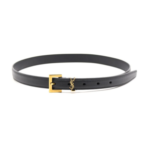생로랑 554465 YSL 모노그램 금장 스퀘어 버클 산드라 슬림 여성 벨트 aa39229