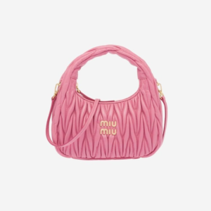 56890617 미우미우 숄더 크로스백 Miu Wander matelasse nappa leather mini hobo bag N88 V OOY 5BC125