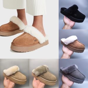 어그 UGG 디스케트 플랫폼 뮬 털 슬리퍼 1122550-CHE