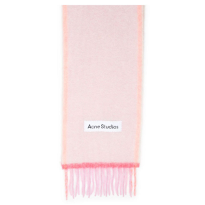 아크네 스튜디오 남녀공용 프린지 울 모헤어 스카프 머플러 핑크 fringed edge wool mohair scarf pink CA0290-415