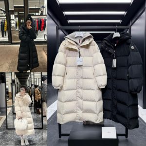 몽클레르 Chamer샤메르 트리밍 롱다운 재킷 K20931C00022 539ZD 블랙 여성