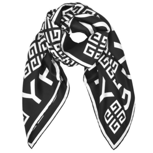 지방시 실크 스카프 블랙 앤 화이트 BG00A2G002004